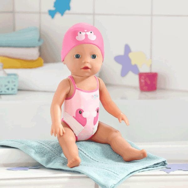 BABY Born My First Swim Wind Up Doll with Swimming Costume & Hat Toy Set - 30cm - Image 10