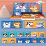 Children's portable wooden magnetic puzzle games in carry case busy Traffic and cars - Image 7