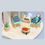 Wooden 2 levels Dolls house with furniture and Accessories - Image 10