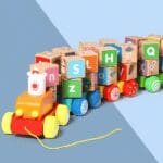 Wooden colourful pull along alphabet block train Toy - Image 8
