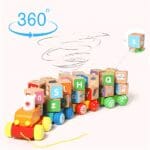 Wooden colourful pull along alphabet block train Toy - Image 9