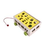 Wooden pull along Toy car Box with colourful numbers & shape blocks - Image 3