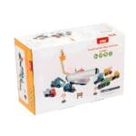14 PC Wooden Construction Toy Truck, digger Forklift cement mixer and other Vehicle