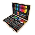 180pc Deluxe Wooden Colourful portable art colouring pens set for kids - Image 5