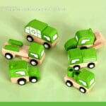 6Pcs Wooden Car Toys Set, Council Highway Vehicles with storage box. - Image 2