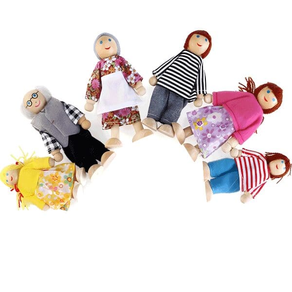 Wooden-6-PCs-Toy-Family-Doll-House-playset-Dolls-3-600x600 Wooden 6 PC's Toy Family Doll House playset Dolls - Image 1