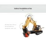RLS Huina 1571 1:14 Scale Remoted Controlled Grabber/Excavator Construction Vehicle Model - Image 2