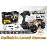 RLS Extreme Brushless 1:10 Scale Remote Control Car, 45+KM/H High Speed RC Car 4x4 Off-Road RC Climbing Car All Terrains RC Truck 2.4G Waterproof High Speed Monster Truck YELLOW