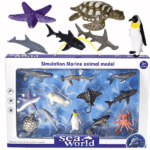 Boxed 12 pcs Sea Marine World Animals are twelve pieces of beautiful Marine Toy