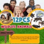 12pcs Solid Large wild Africa Animals in a storage box with handle beautiful toy - Image 2