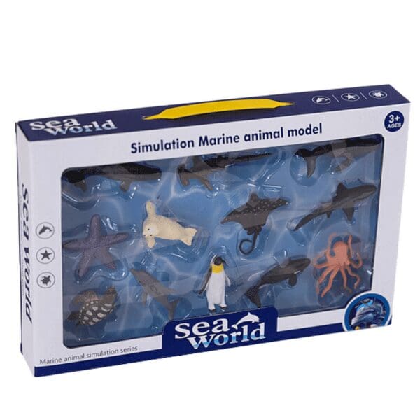 Sea Container Toy Educational Ocean Toys KALLORY 12 Pcs Marine Animal Model Sea Animal ...
