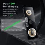 RLS 3 in 1 Wireless Charger, Transparent Glass Magnetic Charging Station, 15W Fast Charging Mat for iPhone 14/13/12/,iWatch, Android Ultra/8/7/6/SE2/SE/5, AirPods 2/3/Pro and Other Qi Phones - Image 4