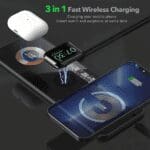RLS 3 in 1 Wireless Charger, Transparent Glass Magnetic Charging Station, 15W Fast Charging Mat for iPhone 14/13/12/,iWatch, Android Ultra/8/7/6/SE2/SE/5, AirPods 2/3/Pro and Other Qi Phones - Image 3