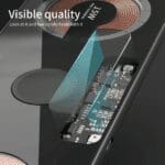 RLS 3 in 1 Wireless Charger, Transparent Glass Magnetic Charging Station, 15W Fast Charging Mat for iPhone 14/13/12/,iWatch, Android Ultra/8/7/6/SE2/SE/5, AirPods 2/3/Pro and Other Qi Phones - Image 7