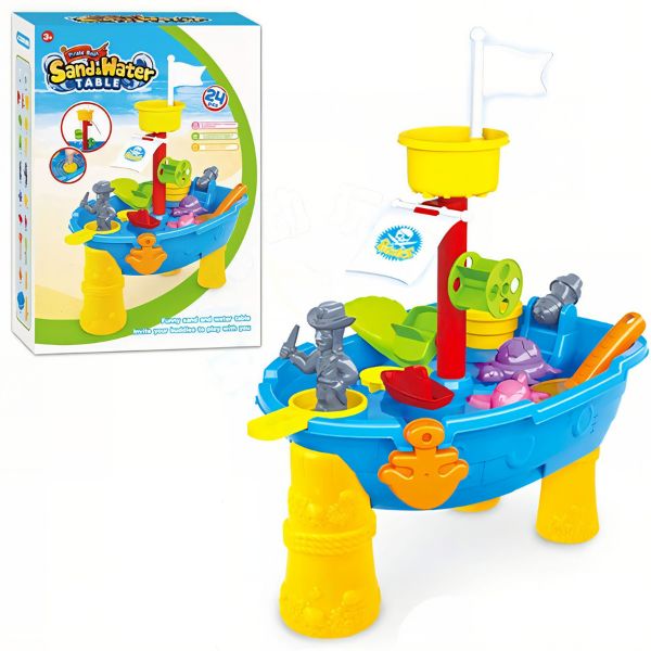 RLS Pirate Ship Sand and Water Table Large 24-Piece Garden Sandpit 600x600 Pirate Ship Sand and Water Table Large 24-Piece Garden Sandpit - Image 1