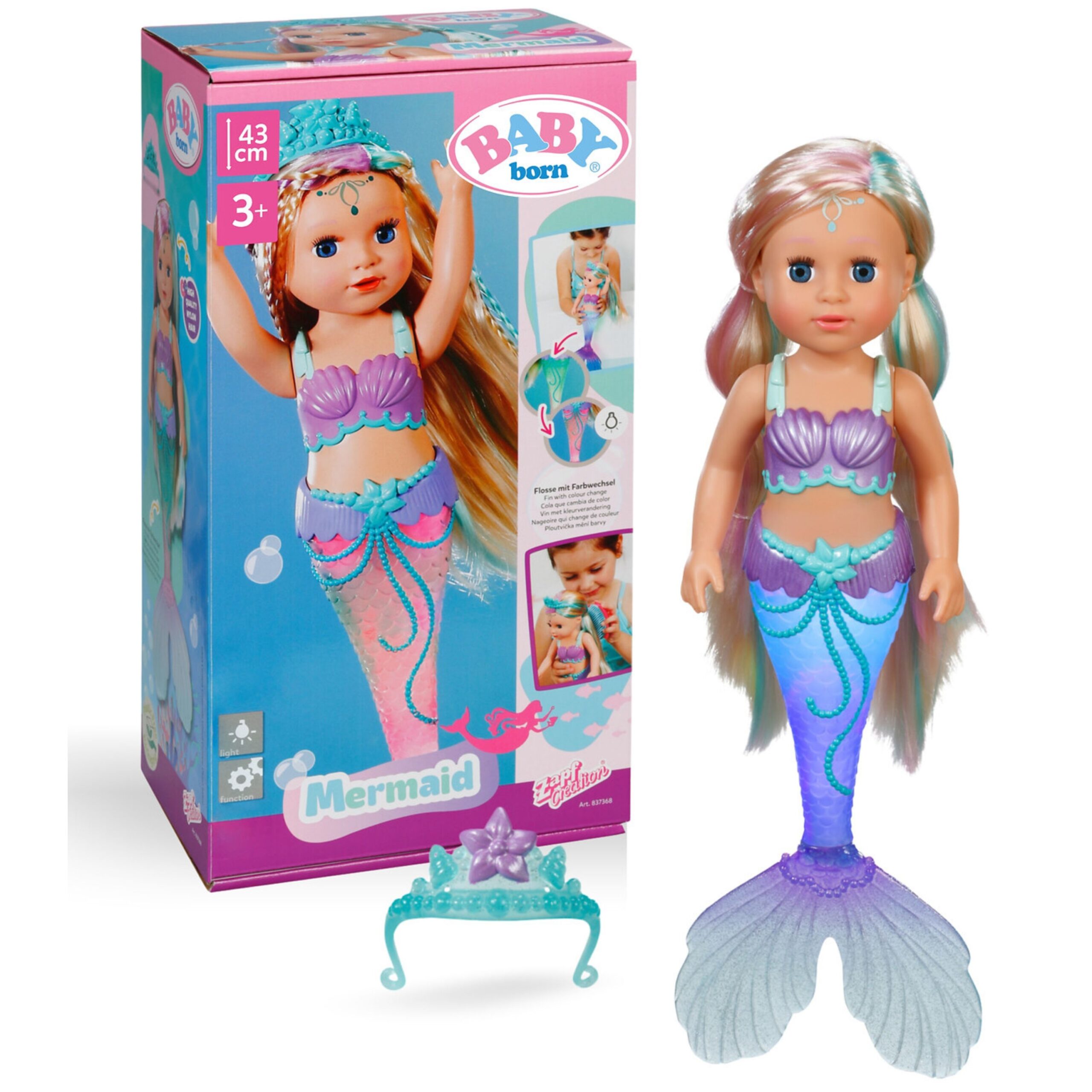 Untitled design BABY born Mermaid with colour-change light up tail - Image 1